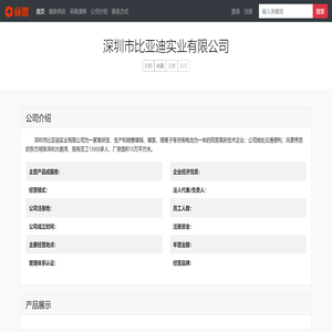 深圳市比亚迪实业有限公司
