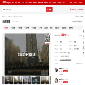 【上海名庭花苑小区,二手房,租房】