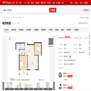 【宝鸡城市枫景小区,二手房,租房】