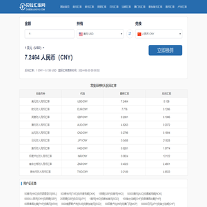 人民币兑换美元汇率