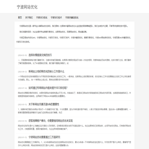 宁波网站优化